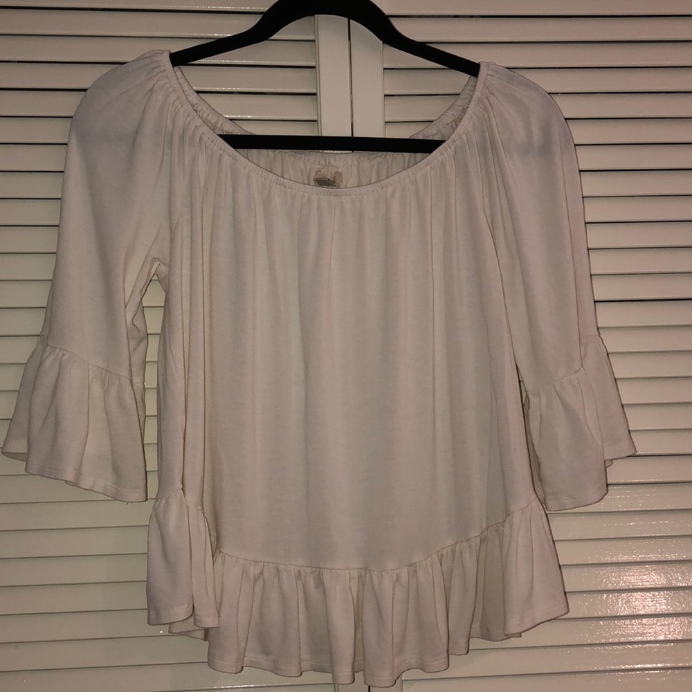 Urban Outfitters Cream Off The Shoulder Top